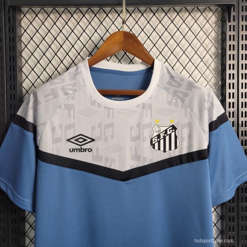 23-24 Santos White Blue Training Jersey