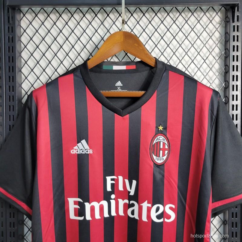 Retro 16-17 AC Milan Home Soccer Jersey