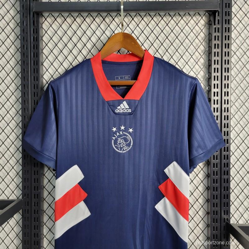 23-24 Ajax Icon Blue Jersey Embroidery Logo