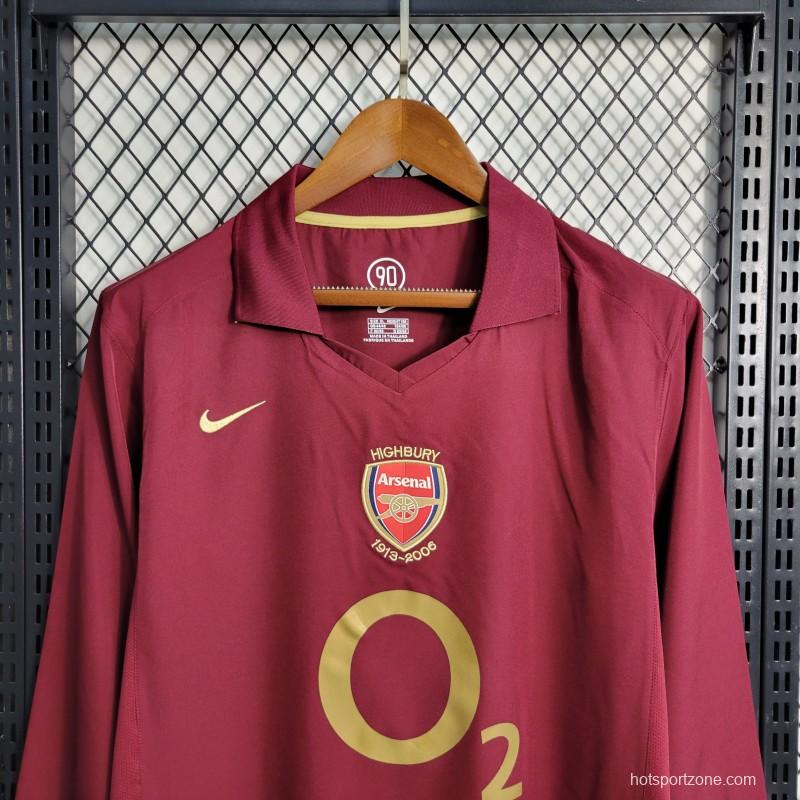 Retro 05-06 Arsenal Home Long Sleeve Jersey