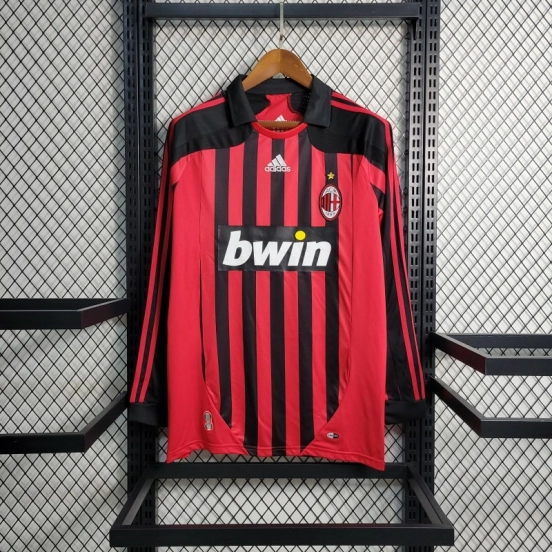Retro 07-08 AC Milan Home Long Sleeve Jersey