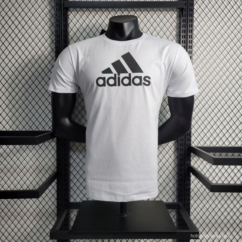 2023 Adidas White T-shirts WITH Adidas LOGO
