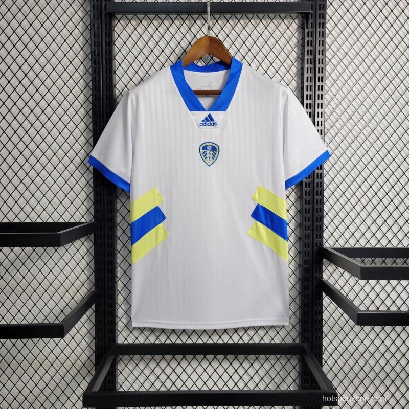 23-24 Leeds United White Icon Jersey with Embroidery logo