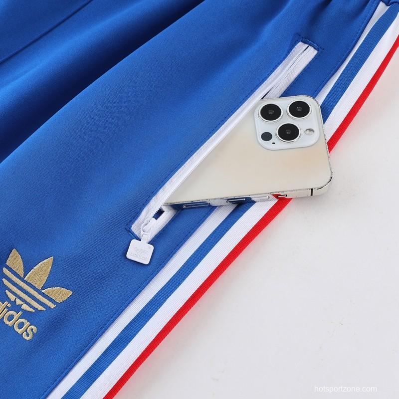 2023 Adidas Original Blue Full Zipper Jacket +Pants
