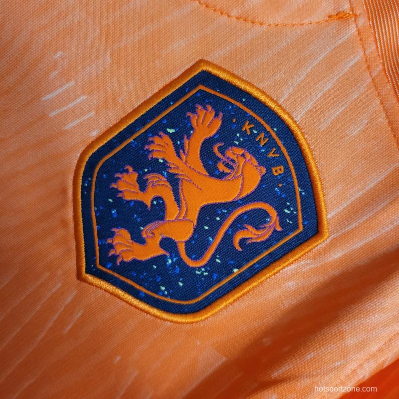 2023 Women Netherlands Home Orange Jersey