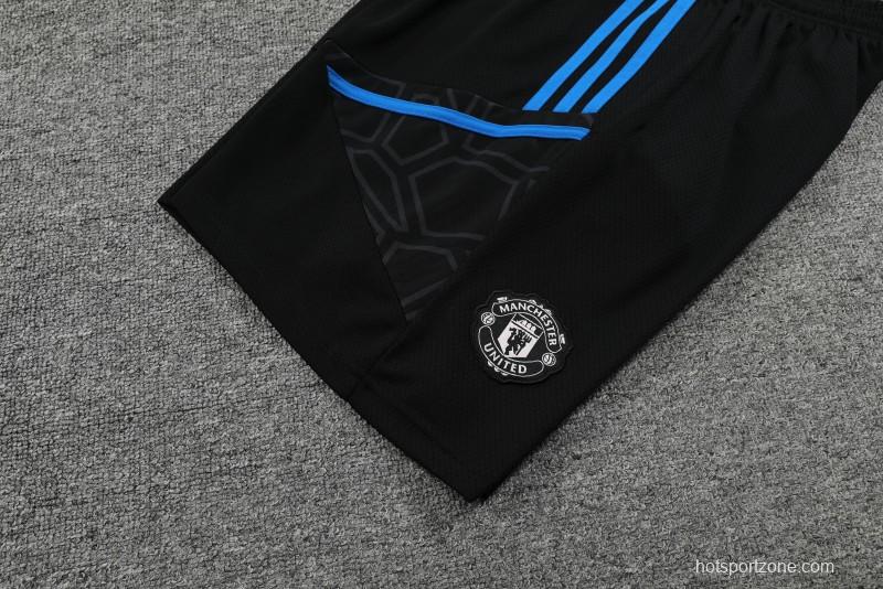 23-24 Manchester United Black Vest Jersey+Shorts