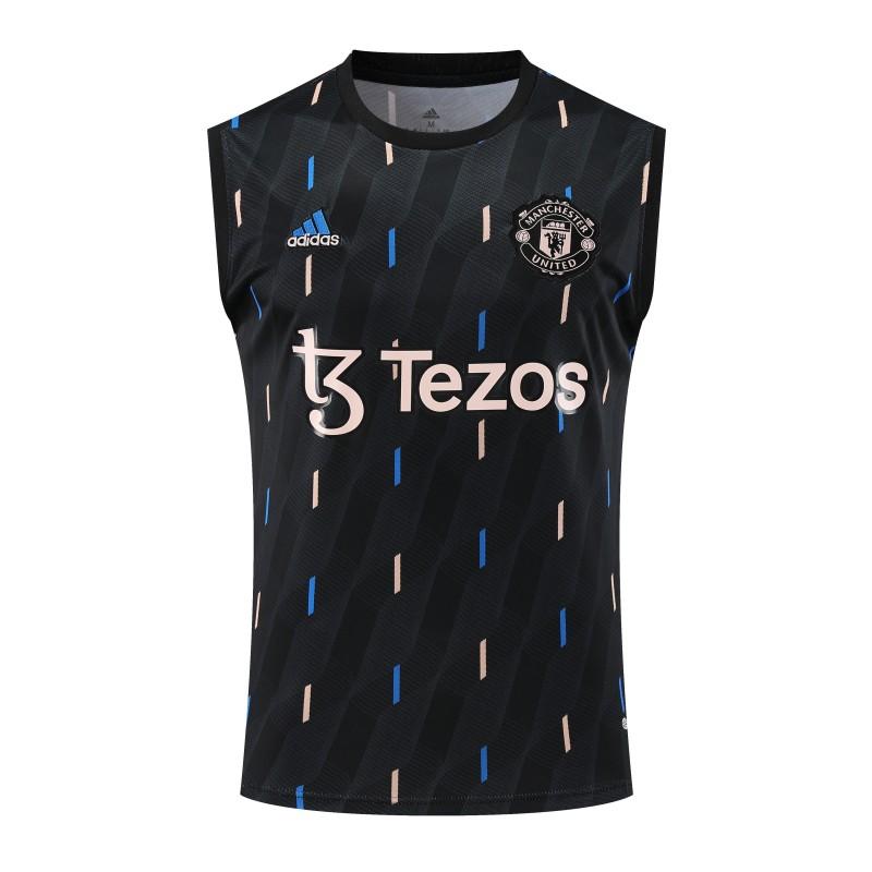 23-24 Manchester United Black Vest Jersey+Shorts