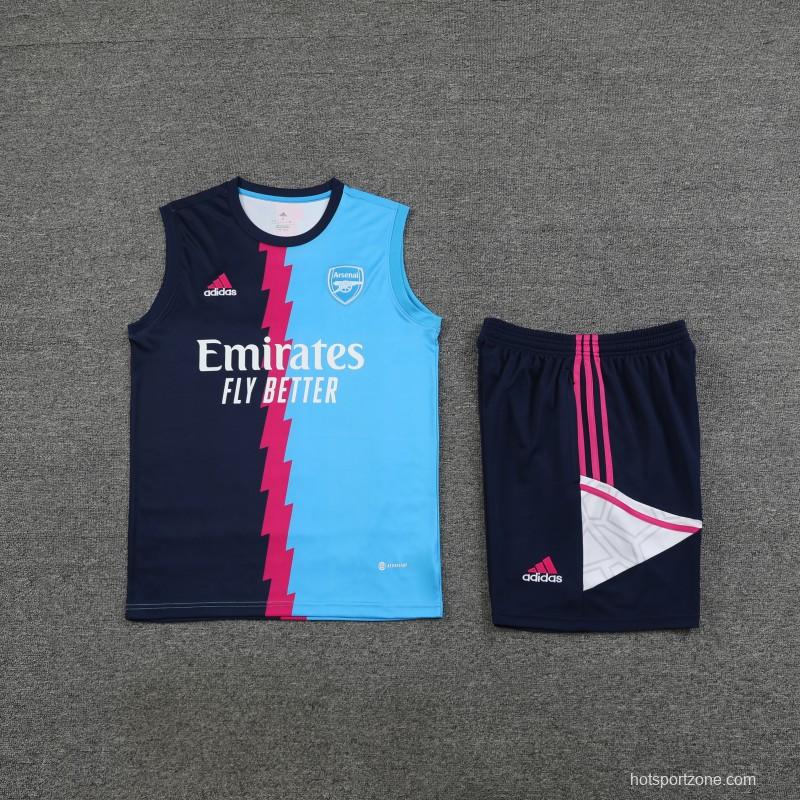 23-24 Arsenal Blue/Navy Vest Jersey+Shorts