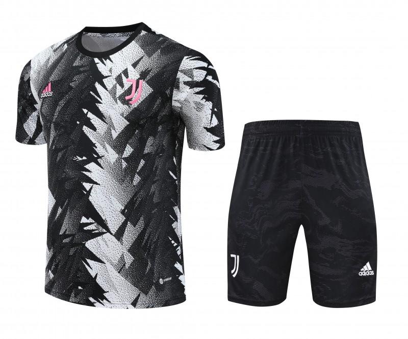 23-24 Juventus Black White Short Sleeve+Shorts