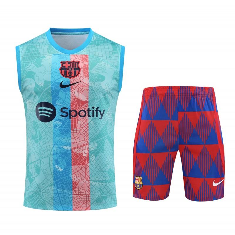 23-24  Barcelona Sky Blue Vest Jersey+Shorts