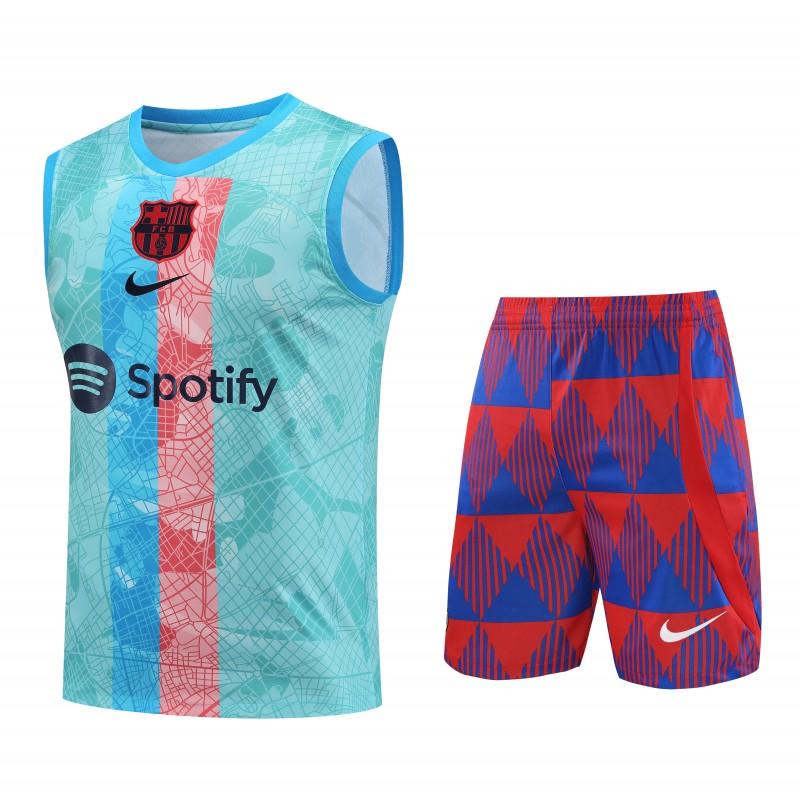 23-24  Barcelona Sky Blue Vest Jersey+Shorts