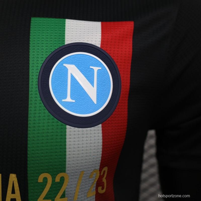 Player Version 23-24 Napoli Champions Version Black Jersey