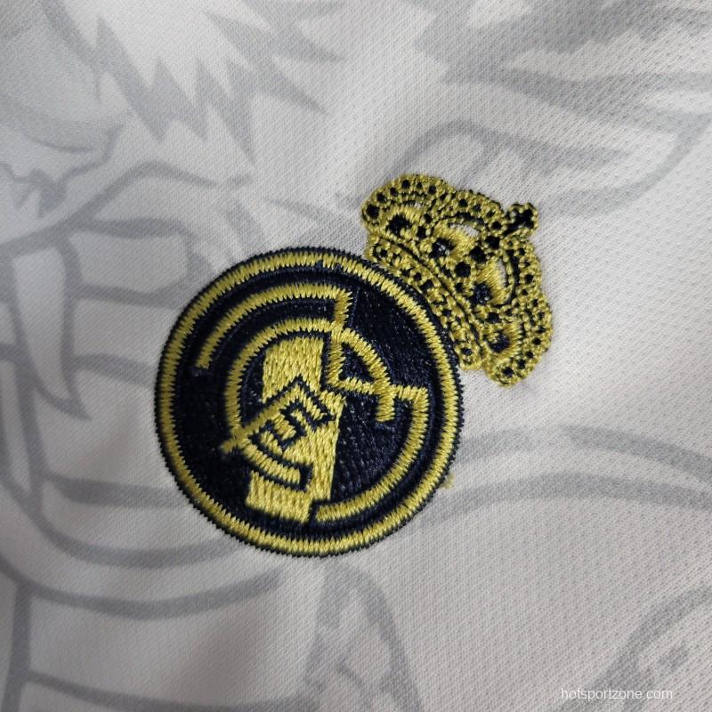 23-24 Kids Real Madrid Special Edition White Dragon Jersey  Size 16-28