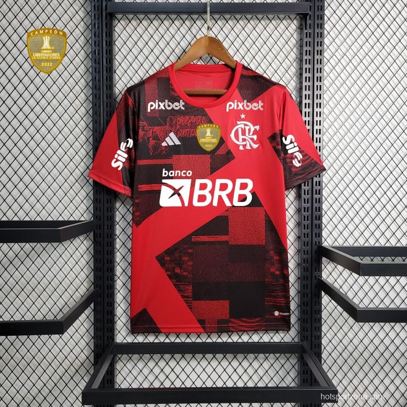 23/24 Flamengo Pre-Match Red Jersey+ All Sponsors