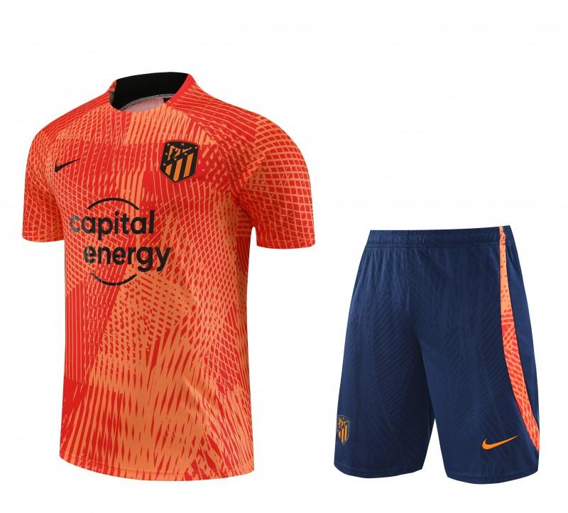 23 24 Atletico Madrid Orange Short Sleeve+Shorts
