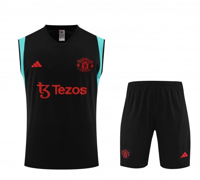 23/24 Manchester United Black Vest Jersey+Shorts