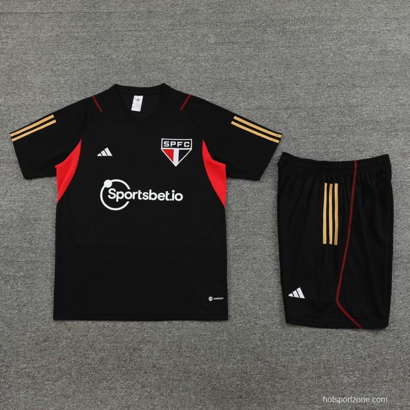 23/24 Sao Paulo Black Short Sleeve Jersey+Shorts