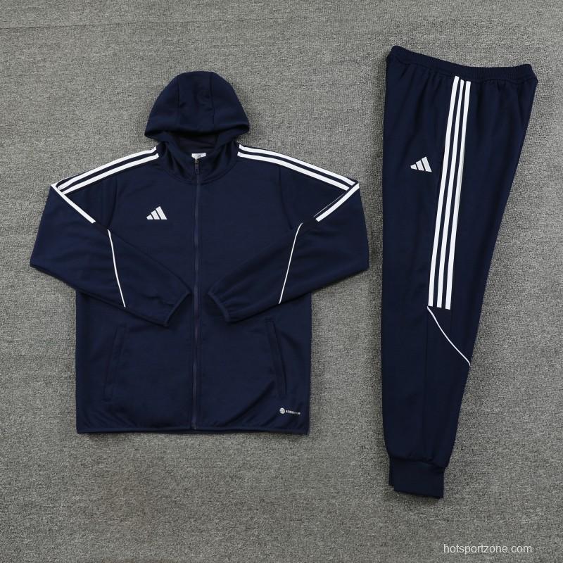 2023 Adidas Navy Hoodie Full Zipper Jacket +Pants