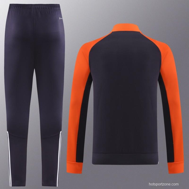 23/24 Adidas Orange/Navy Full Zipper +Pants