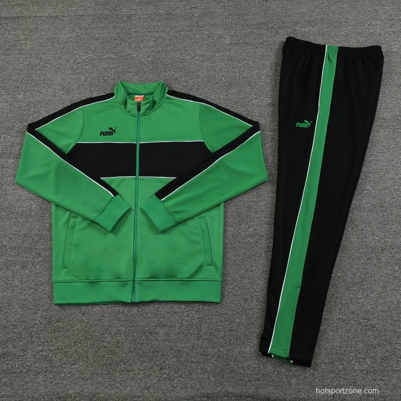 23/24 Puma Green Black Full Zipper Jacket+Pants