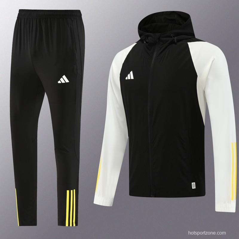 23/24 Adidas Black/White Full Zipper Jacket+Pants