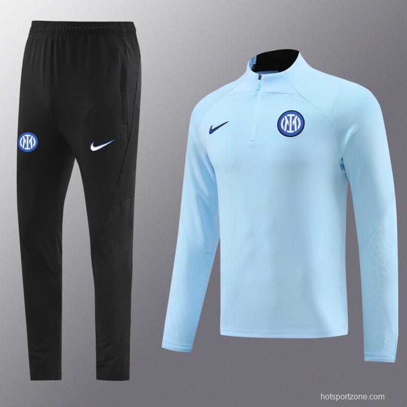23/24 Inter Milan Light Blue Half Zipper Jacket+Pants