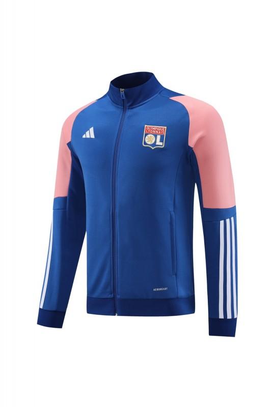 23/24  Olympique Lyonnais Lyon Blue/Pink Full Zipper Jacket+Pants