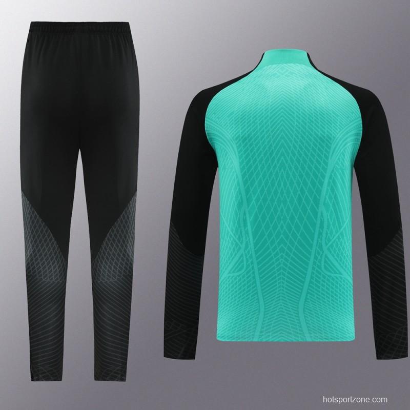 2024 Nike Green/Black Half Zipper Jacket+Pants