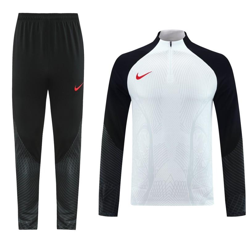 2024 Nike White/Black Half Zipper Jacket+Pants