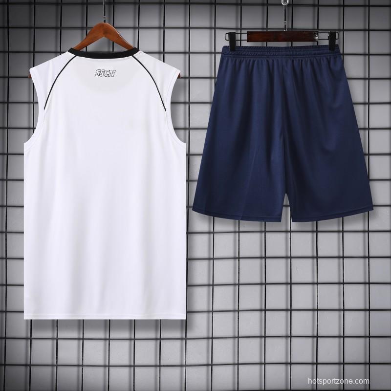 23/24 Napoli White Vest Jeresy+Shorts