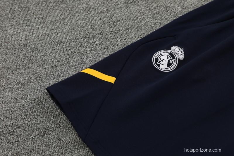 23/24 Real Madrid Navy Cotton Short Sleeve Jersey+Shorts