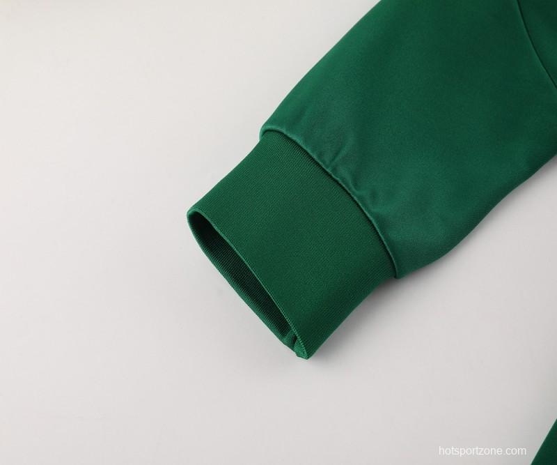 2024 Adidas Green/White Full Zipper Jacket+Pants