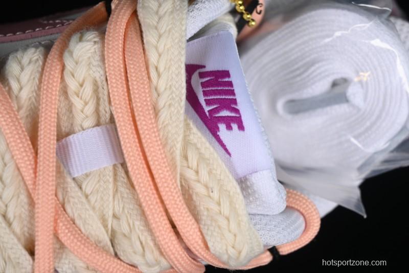 Nike Court Borough Low-Top Slip-Resistant Skate Shoes with Custom Rose Pink Hand-Painted Design - DQ5979-100