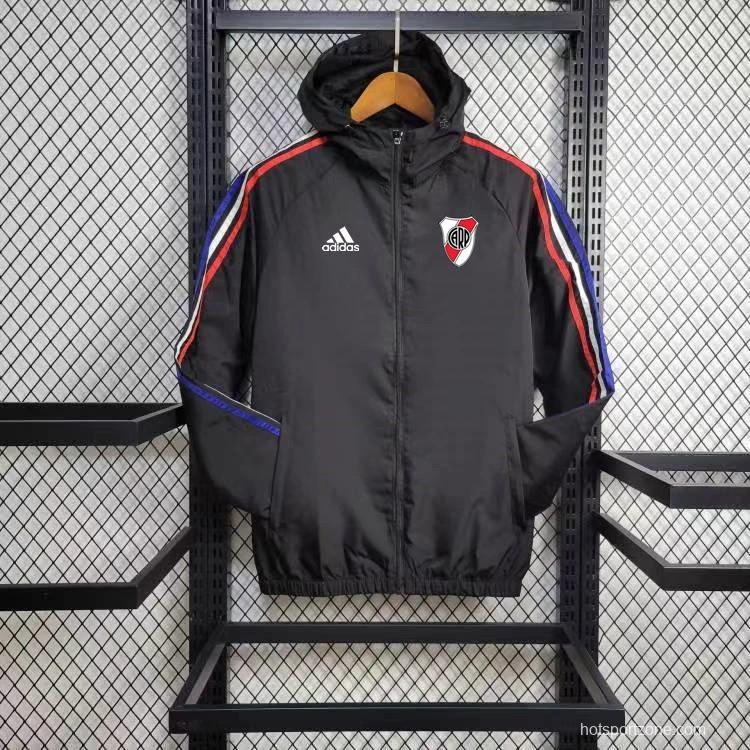 24/25 River Plate Black Windbreaker