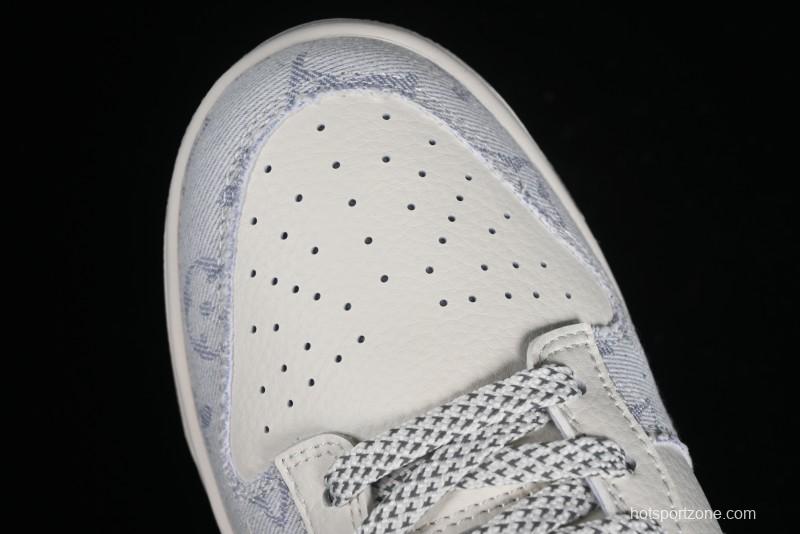 Nike SB Dunk Low LV Collaboration - Tie-Dye Denim Glow in the Dark Anniversary Custom Low-Top Casual Sneakers - FC1688-192