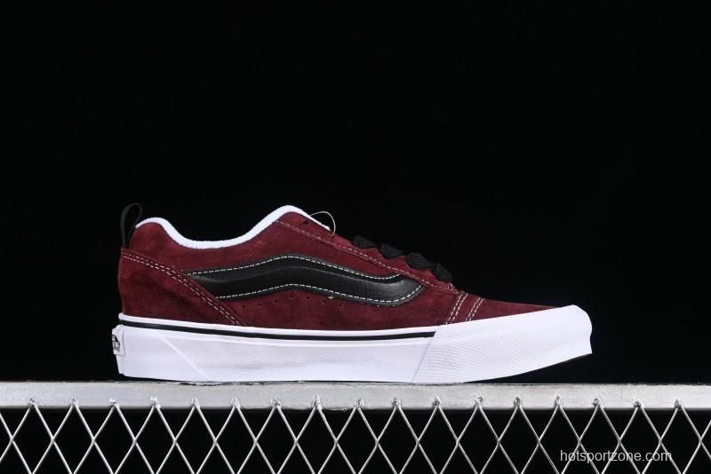 Vans Classics Knu Skool Chunky Tongue Retro Sneakers in Wine Red - VN0009QC02Y