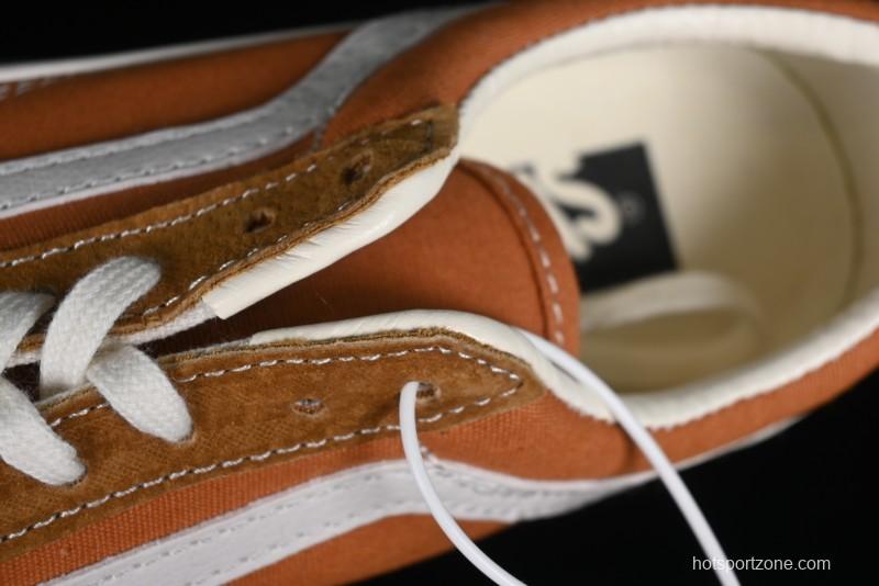Vans Old Skool Reissue 136 High-End Series Round Toe Orange Canvas Vulcanized Shoes - VN000MT6BKQ