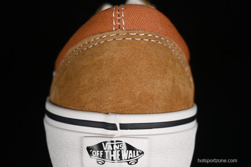 Vans Old Skool Reissue 136 High-End Series Round Toe Orange Canvas Vulcanized Shoes - VN000MT6BKQ