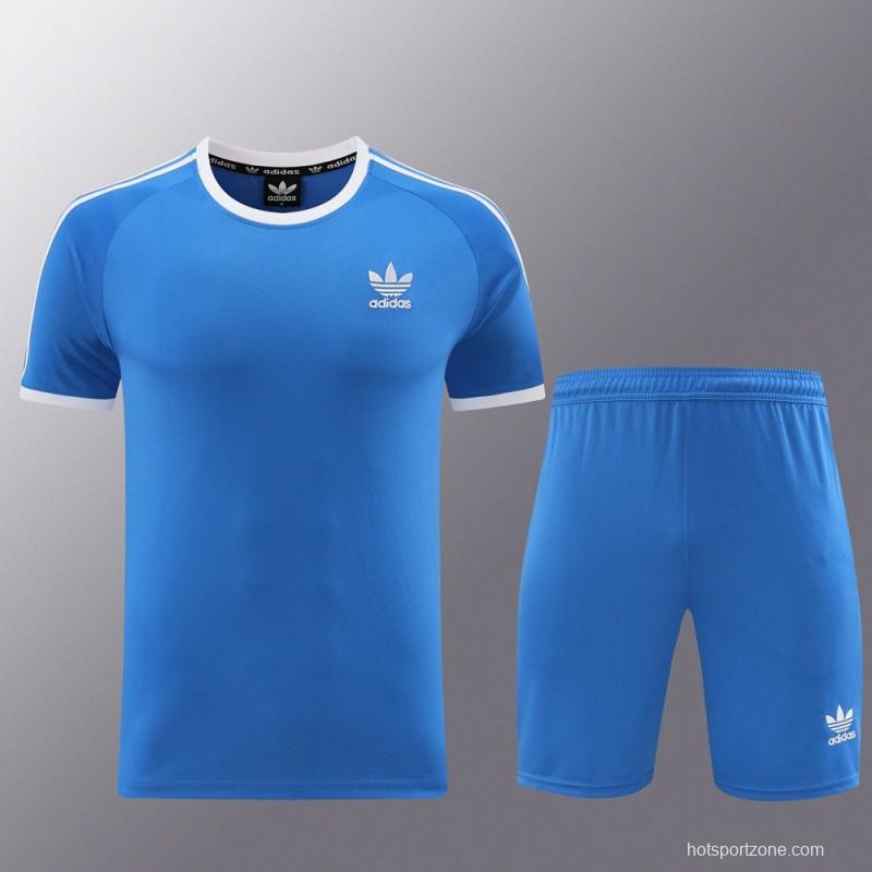 24/25 Adidas Original Blue Short Sleeve Jersey+Shorts