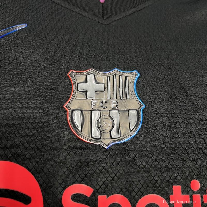 24/25 Kids Barcelona Away Black Jersey