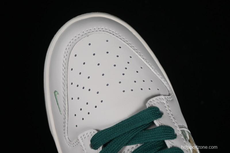 Nike SB Dunk Low UN Collaboration - White Green Swoosh Anniversary Custom Low-Top Casual Skate Shoes - DQ1098-359