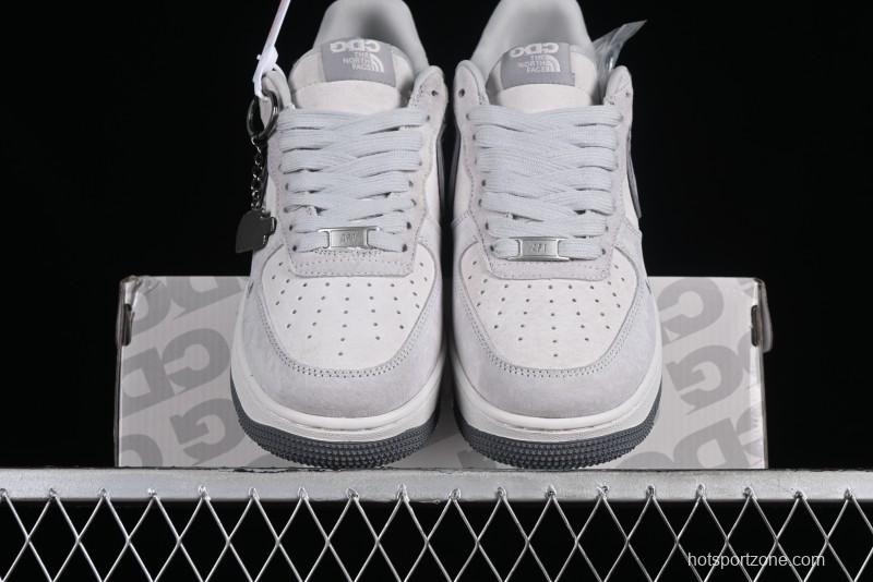 Nike Air Force 1 '07 Low The North Face CDG Collaboration - Light Grey Pigskin Low-Top Casual Sneakers - HD1968-016