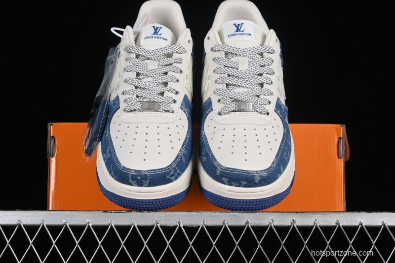 Nike Air Force 1 '07 Low LV Collaboration - Fluorescent Tie-Dye Denim Low-Top Casual Sneakers DD8686-400