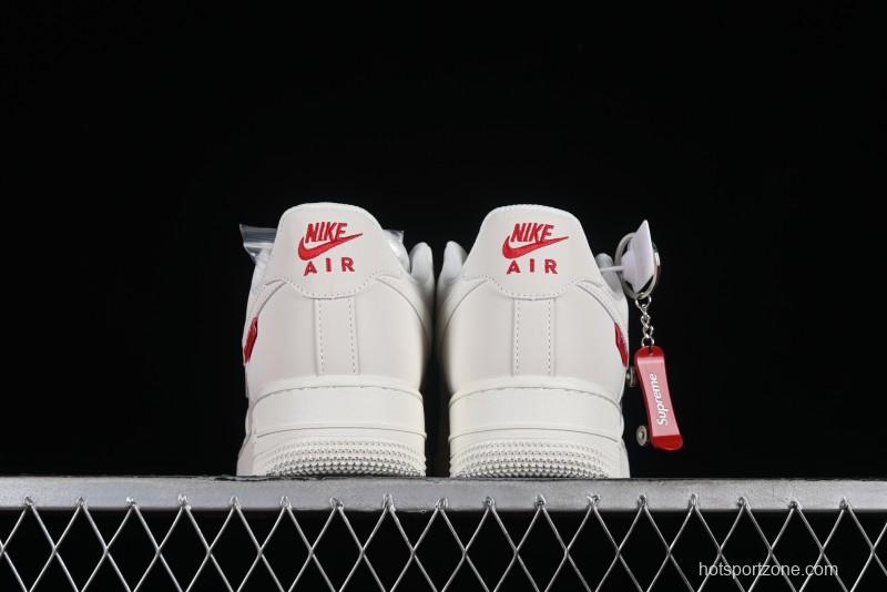 Supreme x Nike Air Force 1'07 Low Off-White Casual Skate Shoes with Zoom Air Cushion - HD1968-007