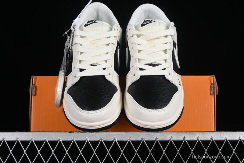 Nike SB Dunk Low LV Collaboration - Elegant Black White Night Light Anniversary High-End Custom Low-Top Casual Sneakers BB8766-208