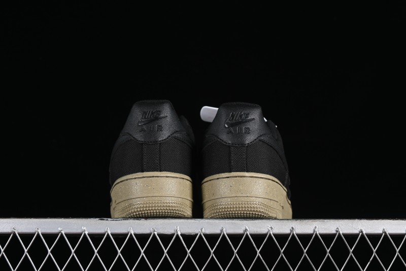 Nike Air Force 1 '07 Low Black Green Canvas Casual Sneakers - FJ4160-001