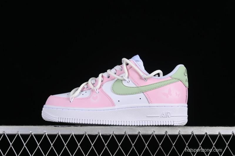 Nike Air Force 1 '07 Low Casual Sneakers with Dreamy Butterfly & Pastel Macaron Colorway - VV1998-013