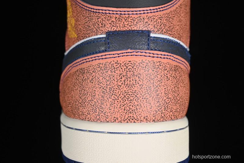 Nike Air Jordan 1 Mid "Flight Vintage" Retro Basketball Shoes with Washed Color Design - FV3619-106