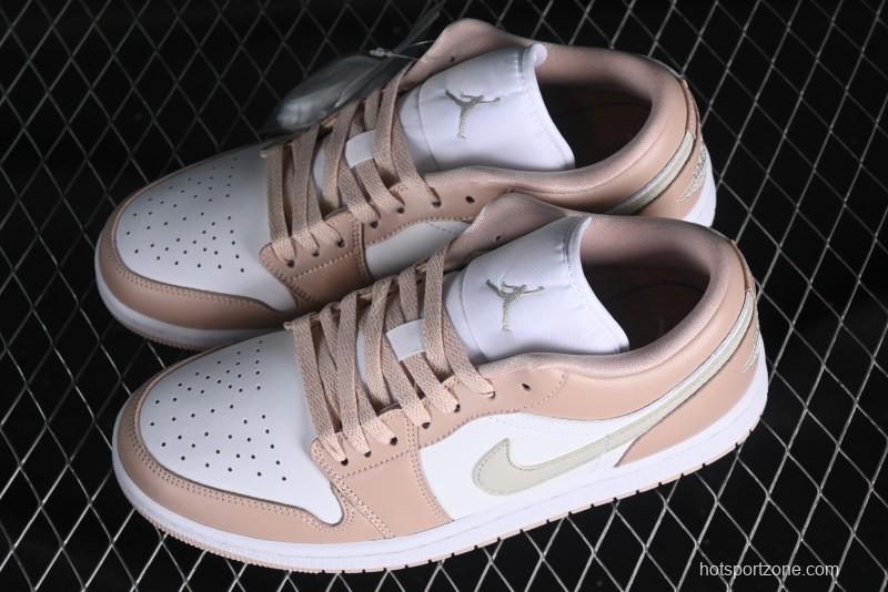 Nike Air Jordan 1 Low AJ1 White Pink Low-Top Casual Sneakers - DC0774-120