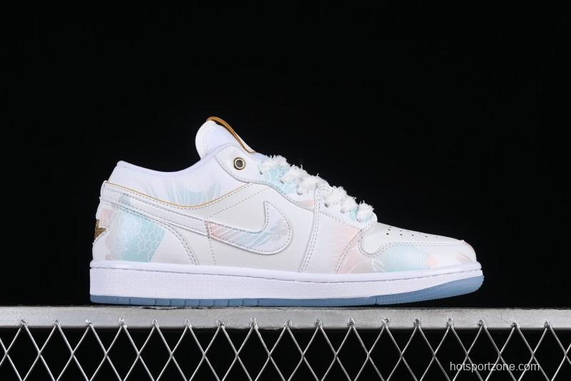 Nike Air Jordan 1 Low AJ1 Chinese New Year Limited Edition New Chinese Style Custom Steam Puppet - Third Prince Ao Bing Low Top Casual Sneakers FN8901-164